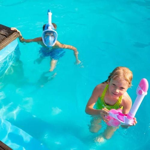 Kinder-Vollgesichtsmaske zum Schnorcheln AQUASTIC blau SMK-01N