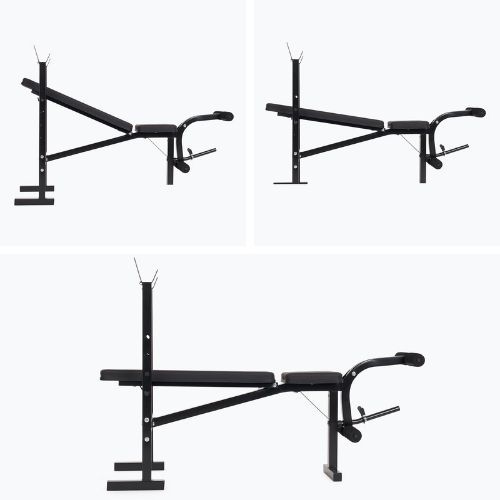 XTREXO BenchFit Lite Trainingsbank mit Ständer und Langhantel schwarz