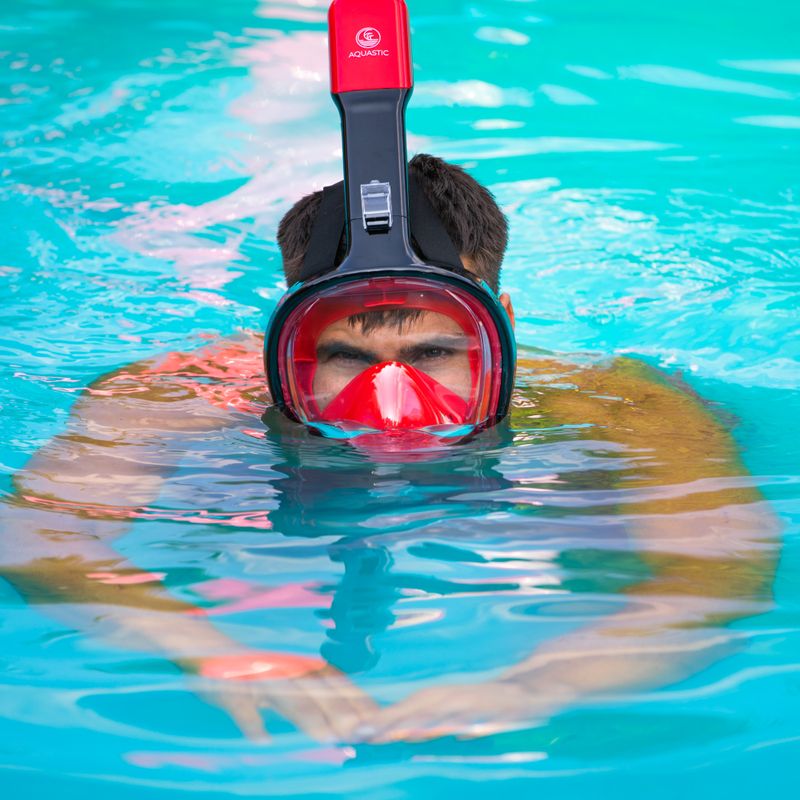 Vollgesichtsmaske zum Schnorcheln AQUASTIC rot SMA-01SC 4