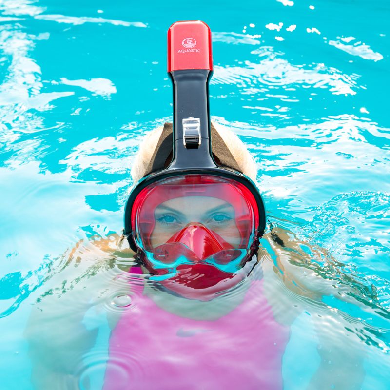 Vollgesichtsmaske zum Schnorcheln AQUASTIC rot SMA-01SC 5