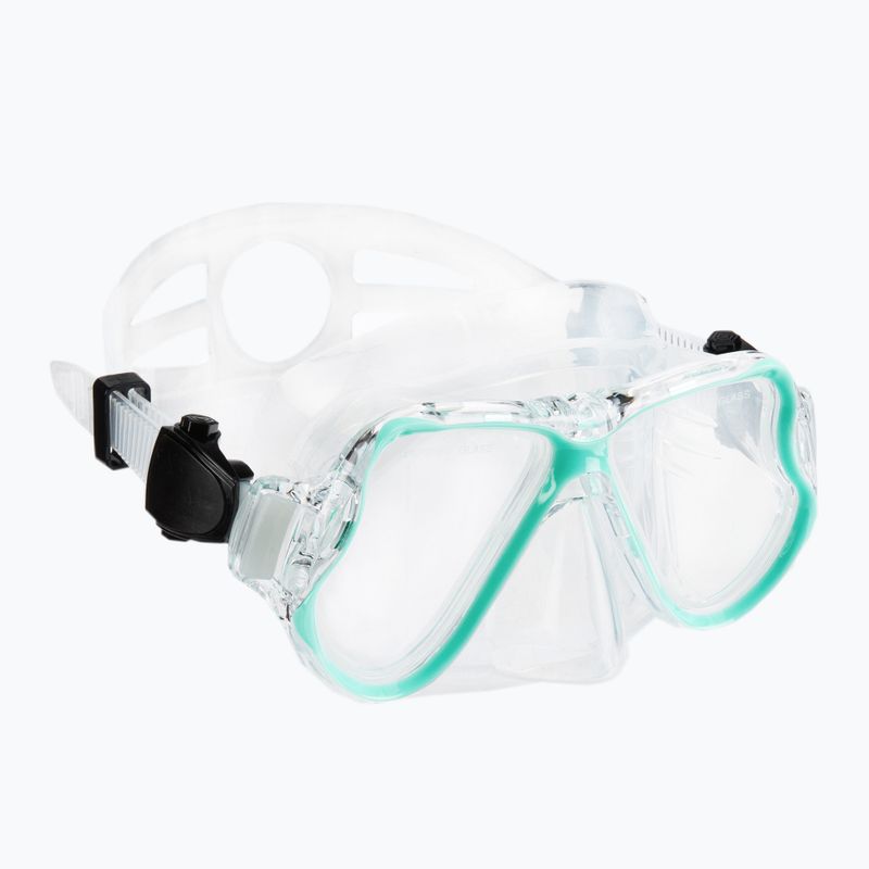 AQUASTIC Schnorchelset Maske + Schnorchel blau MSA-01N 2