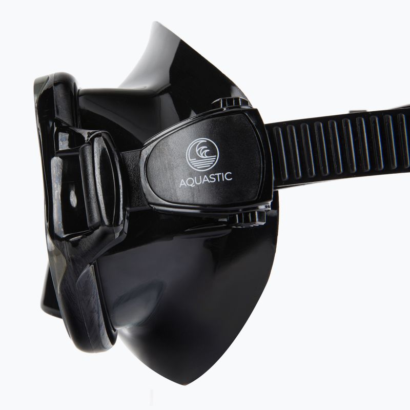 AQUASTIC Schnorchelset Maske + Schnorchel schwarz MSA-01C 7