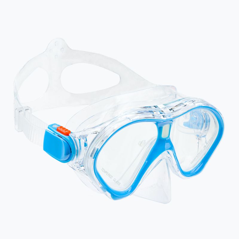 AQUASTIC Kinder-Schnorchelset Maske + Flossen + Schnorchel blau MSFK-01SN 11