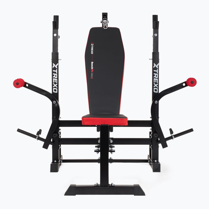 XTREXO BenchFit Max Trainingsbank mit Ständer und Gebetsstange schwarz 13