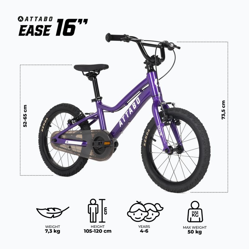 Kinderfahrrad ATTABO EASE 16" lila 2