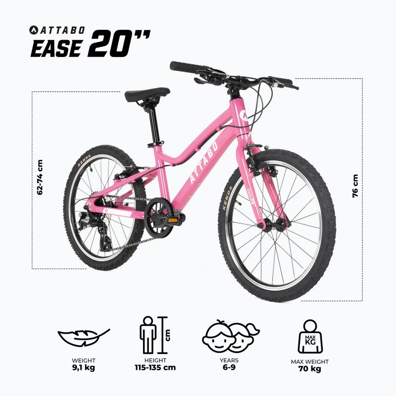 Kinderfahrrad ATTABO EASE 20" rosa 2