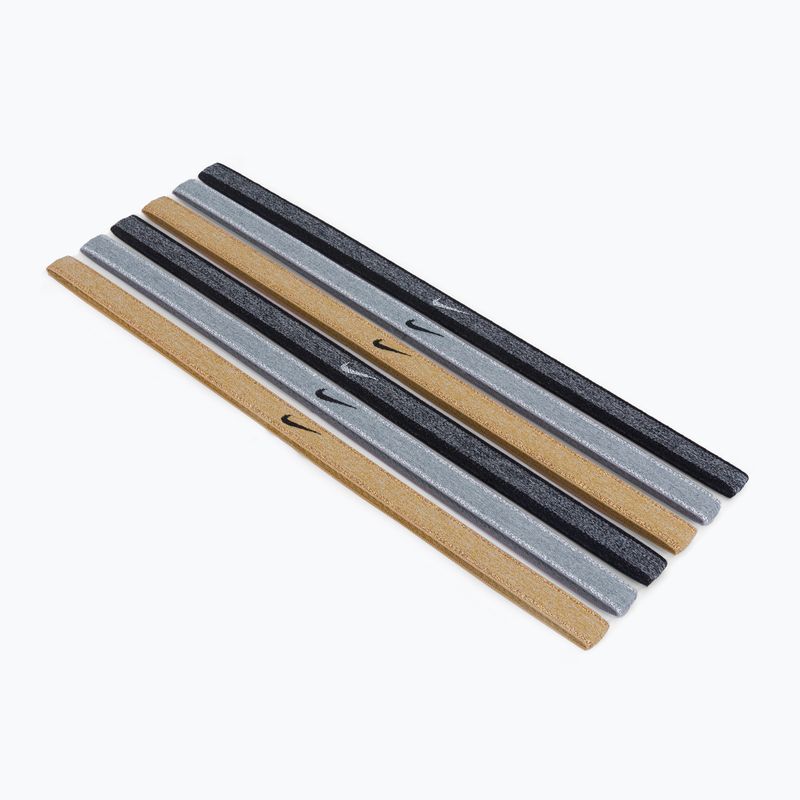 Nike Swoosh Sport Metallische Stirnbänder 6 Stück grau-gold N1002008-097