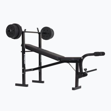 XTREXO BenchFit Lite Trainingsbank mit Ständer und Langhantel schwarz