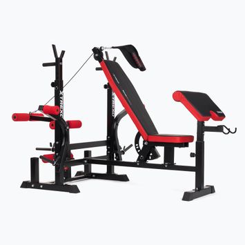 XTREXO BenchFit Max Trainingsbank mit Ständer und Gebetsstange schwarz